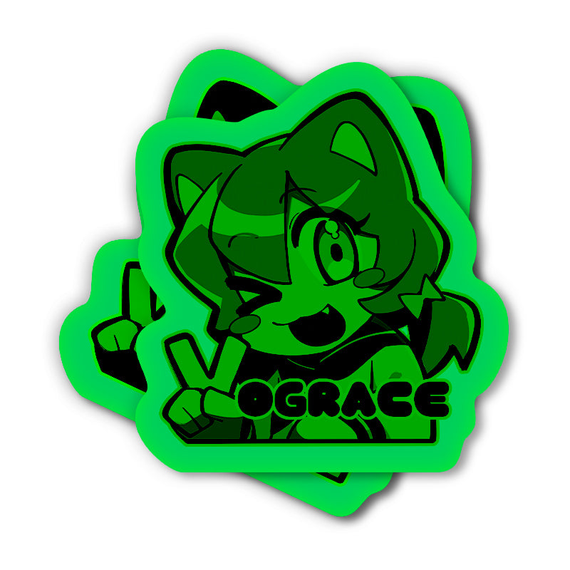 Custom Colorful Blue Holographic Glow In The Dark Stickers - VOGRACE