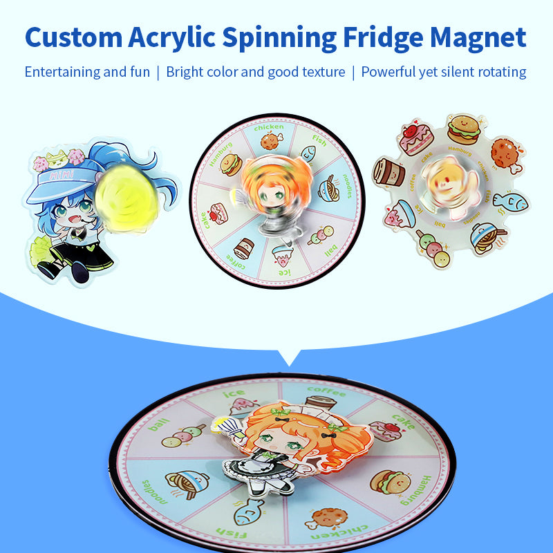 Custom Acrylic Double Layer Spinning Fridge Magnets - VOGRACE