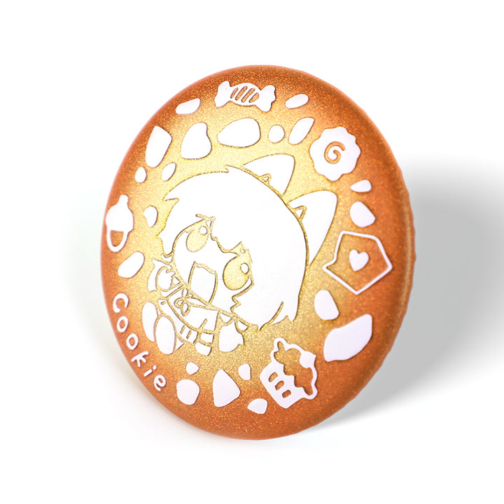 カスタム3Dグリッターホログラフィックボタンピン