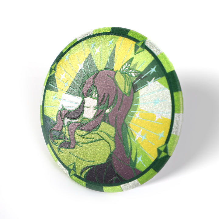 カスタム3Dグリッターホログラフィックボタンピン