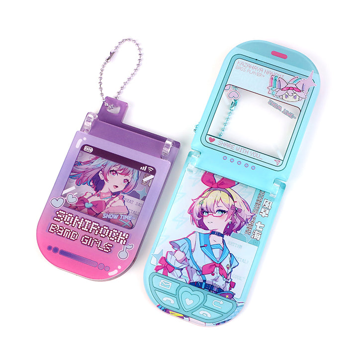Custom Acrylic Flip Phone Hinged Keychains