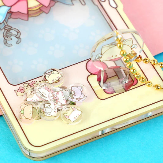 Custom acrylic magnetic Gashapon machine shaker keychain with cute animal charms