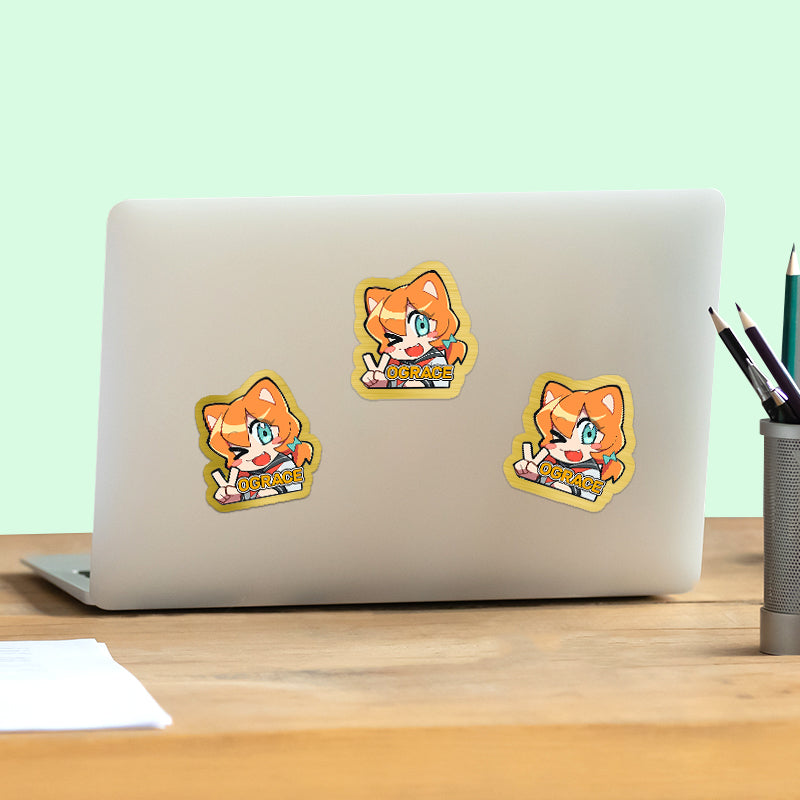 Custom Brushed Gold Stickers