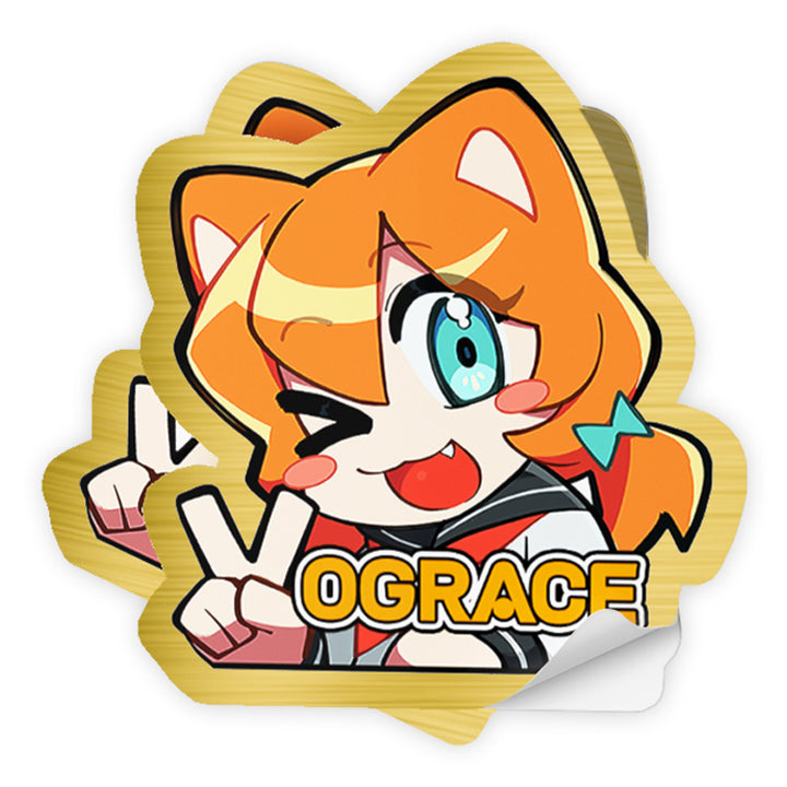 Custom Brushed Gold Stickers