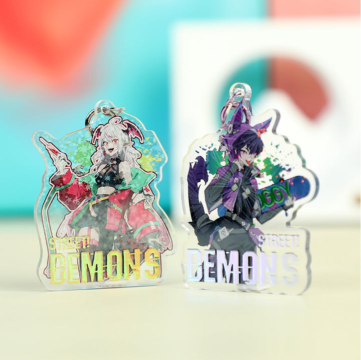 Custom Cold Foil Stamping Holographic Clear Acrylic Keychains - VOGRACE