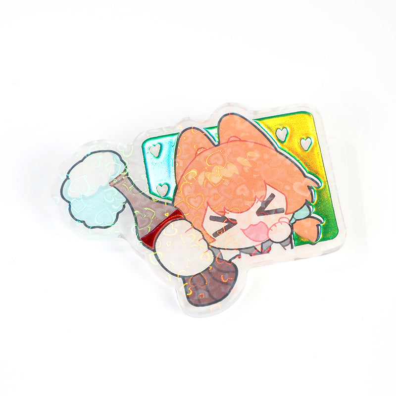 Custom Cold Foil Stamping Holographic Clear Acrylic Pins - VOGRACE