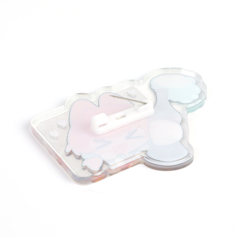 Custom Cold Foil Stamping Holographic Clear Acrylic Pins - VOGRACE