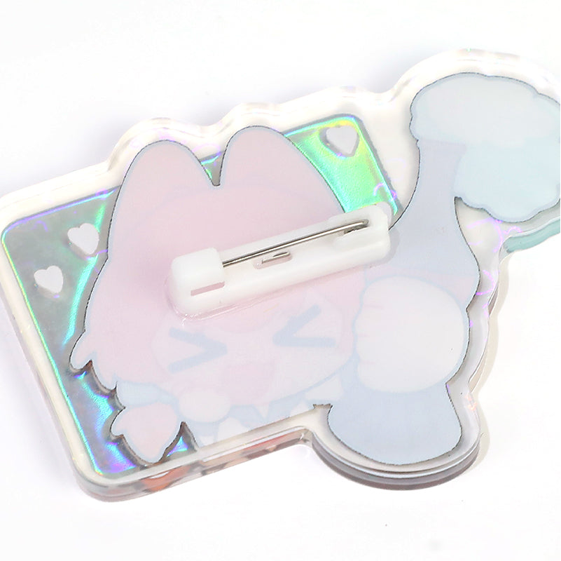 Custom Cold Foil Stamping Holographic Clear Acrylic Pins - VOGRACE