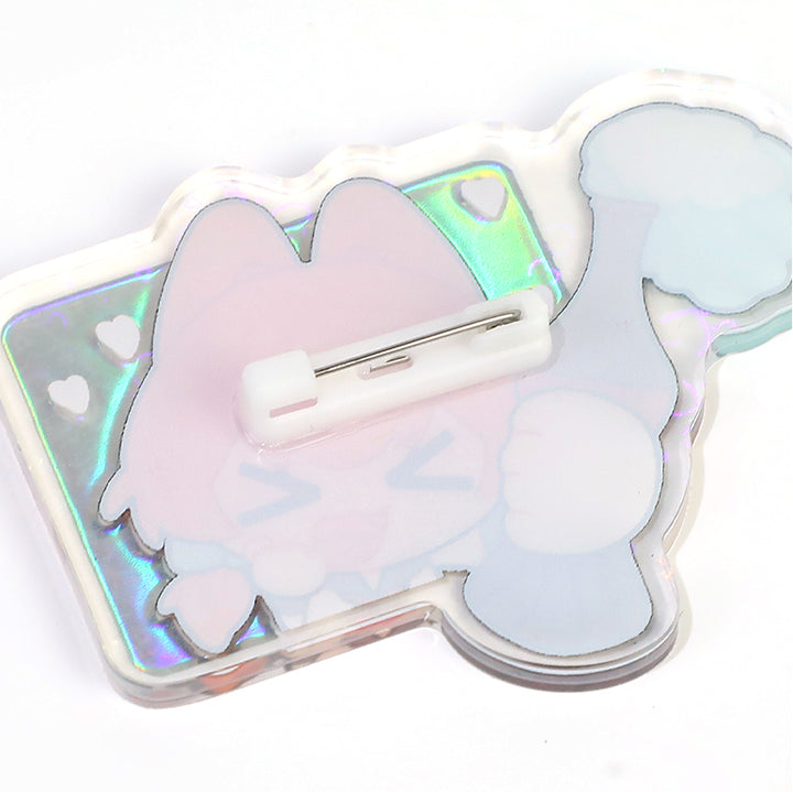 Custom Cold Foil Stamping Holographic Clear Acrylic Pins - VOGRACE