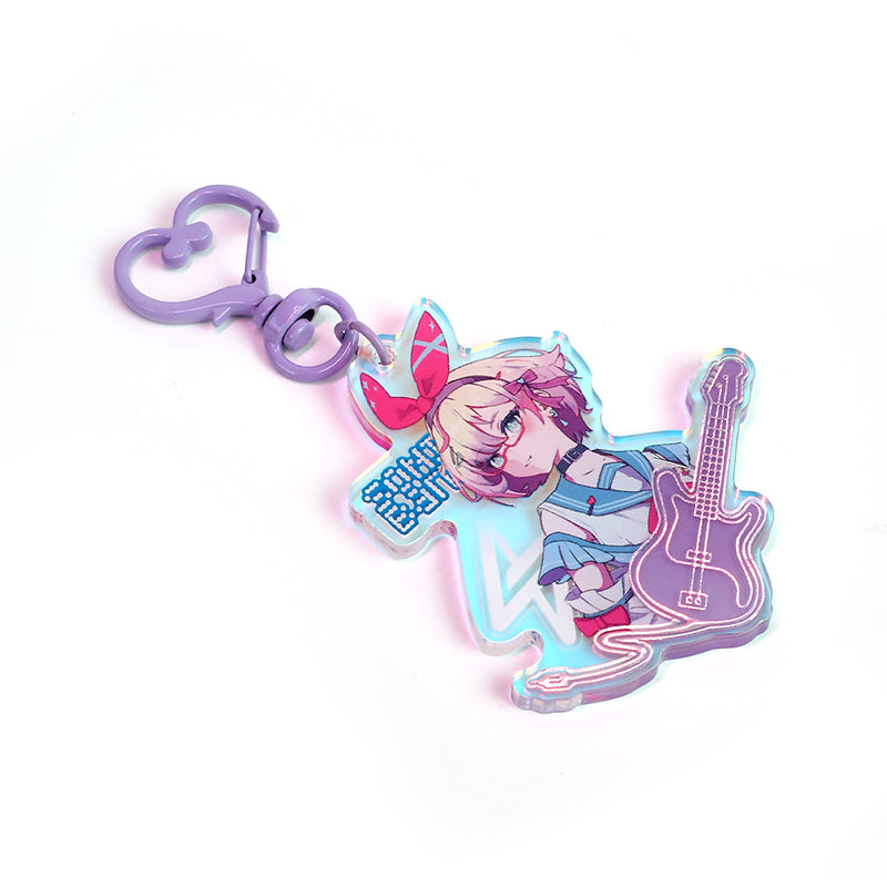 Custom Cold Foil Stamping Holographic Rainbow Acrylic Keychains - VOGRACE