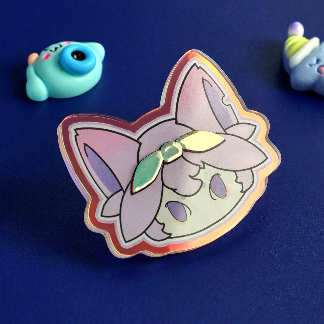 Custom Cold Foil Stamping Holographic Rainbow Acrylic Pins - VOGRACE