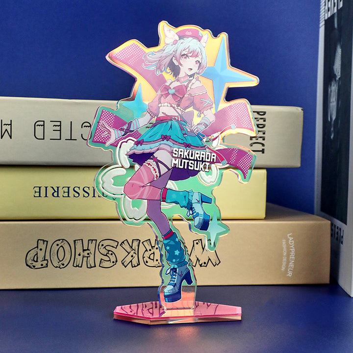 Custom Cold Foil Stamping Holographic Rainbow Acrylic Standees - VOGRACE
