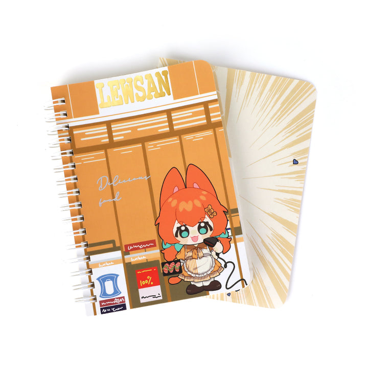 Individuelle Spiralblöcke mit bunten Seiten, farbigem Papier