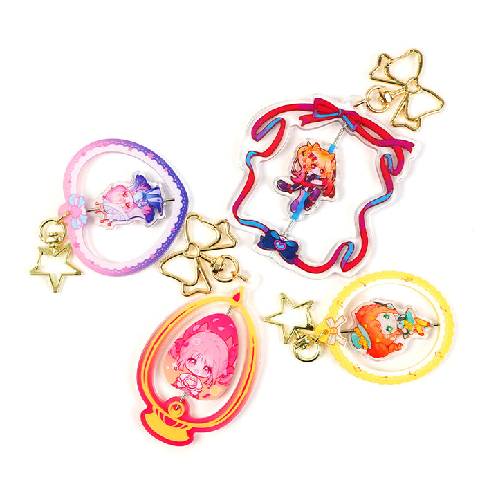 Custom Hollow Rotating Acrylic Keychains - VOGRACE