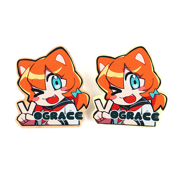 Custom Natural Wooden Pin Badges - VOGRACE