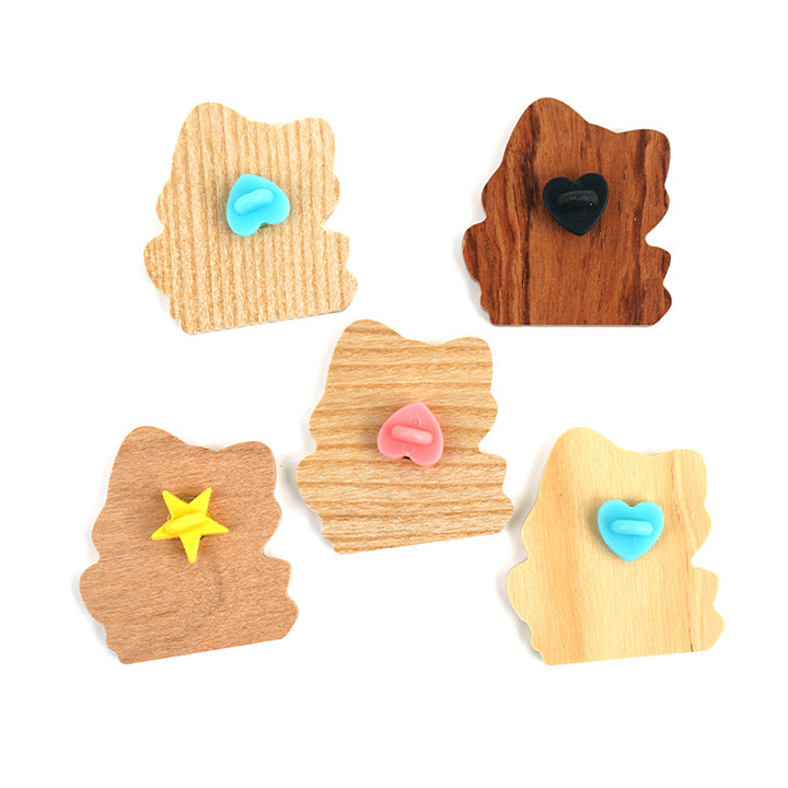 Custom Natural Wooden Pin Badges - VOGRACE