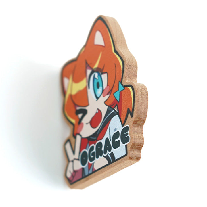 Custom Natural Wooden Pin Badges - VOGRACE
