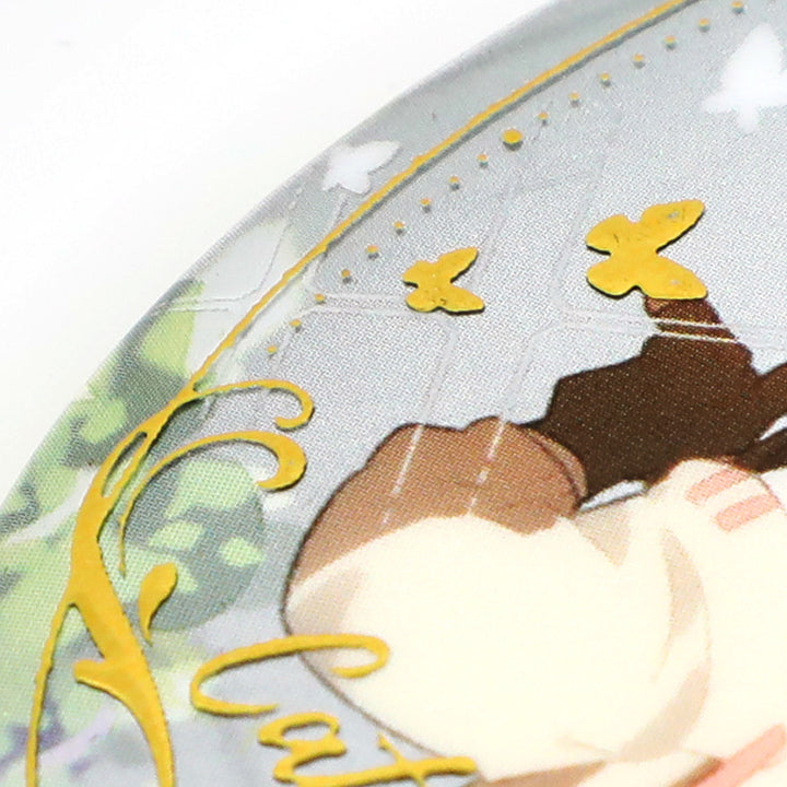 Custom Oval Cold Foil Stamping Glitter Holographic Button Pins