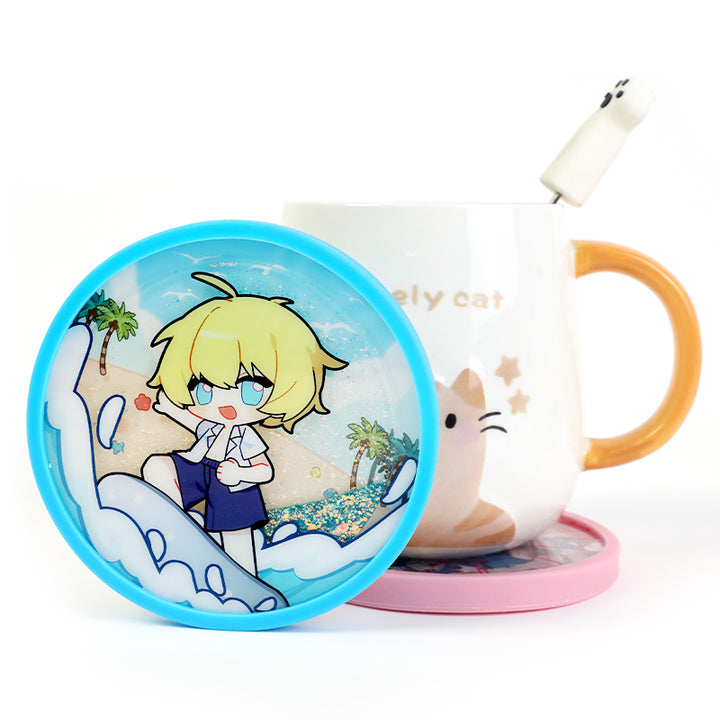 Custom Pre-filled Quicksand Liquid Shaker Acrylic Coasters