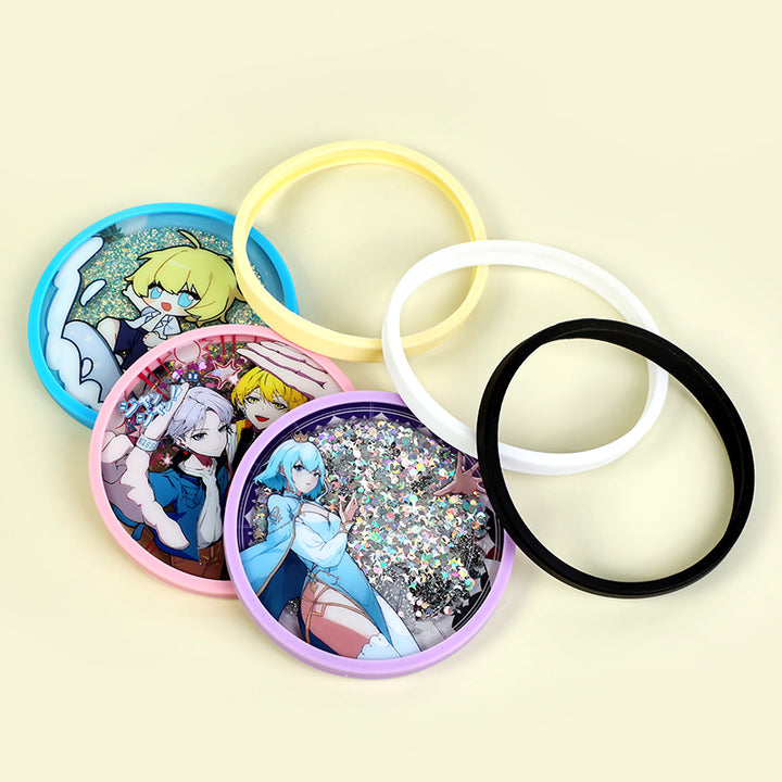 Custom Pre-filled Quicksand Liquid Shaker Acrylic Coasters