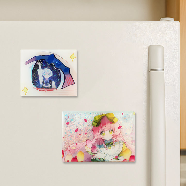 Custom Pre-filled Quicksand Liquid Fridge Magnets