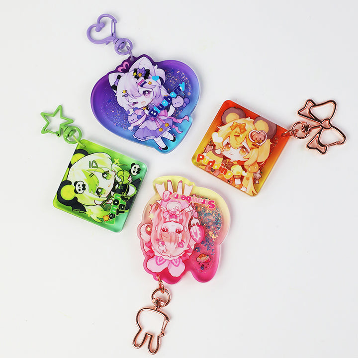 Custom Pre-filled Quicksand Liquid Keychains - VOGRACE