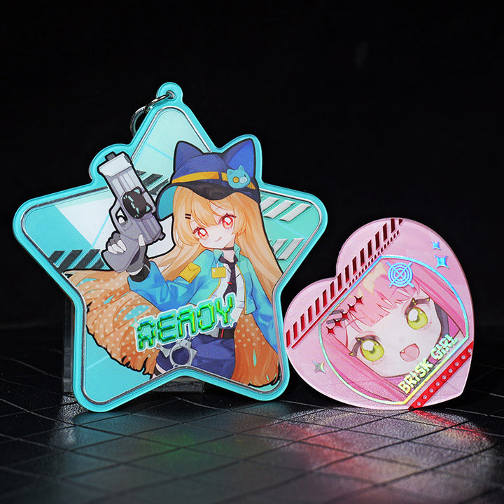 Custom Raised Foil Printing Cold Foil Stamping Acrylic Keychains - VOGRACE