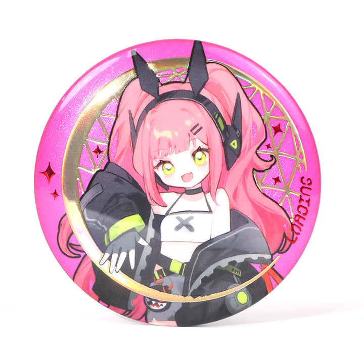 Custom Raised Foil Printing Cold Foil Stamping Glitter Holographic Button Pins - VOGRACE