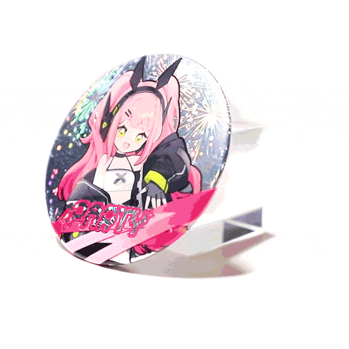 Custom Round Glitter Holographic Button Pins - VOGRACE