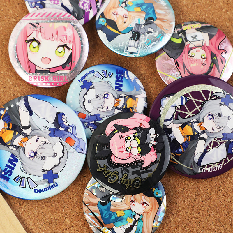Custom Round Glitter Holographic Button Pins - VOGRACE