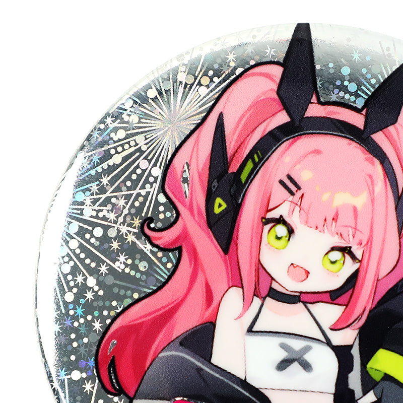 Custom Round Glitter Holographic Button Pins - VOGRACE
