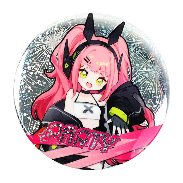 Custom Round Glitter Holographic Button Pins - VOGRACE