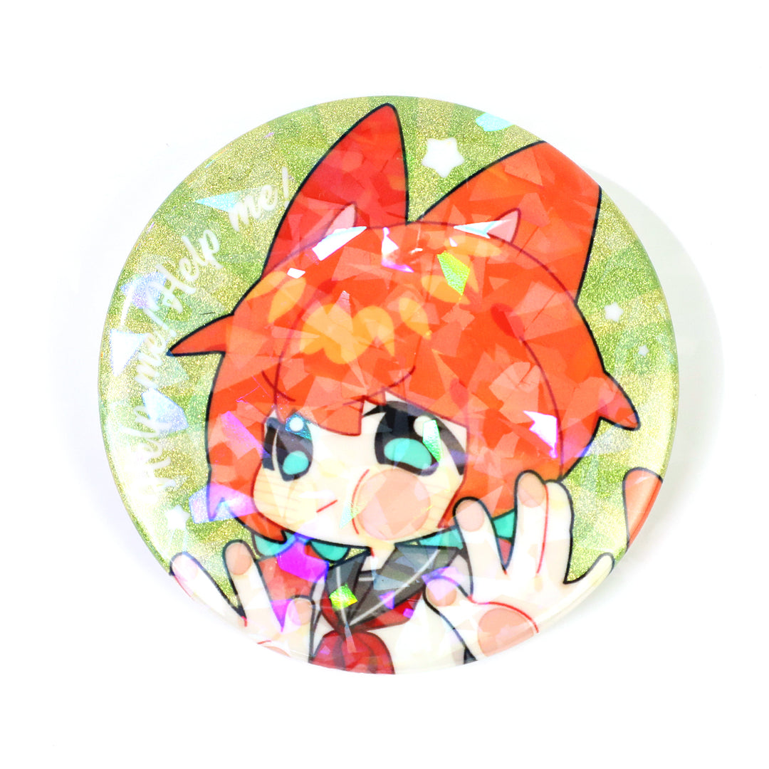 Custom Round Glitter Holographic Button Pins - VOGRACE