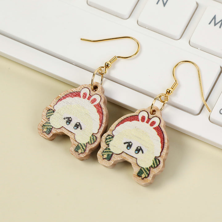 Custom Wooden Earrings Ear Stud