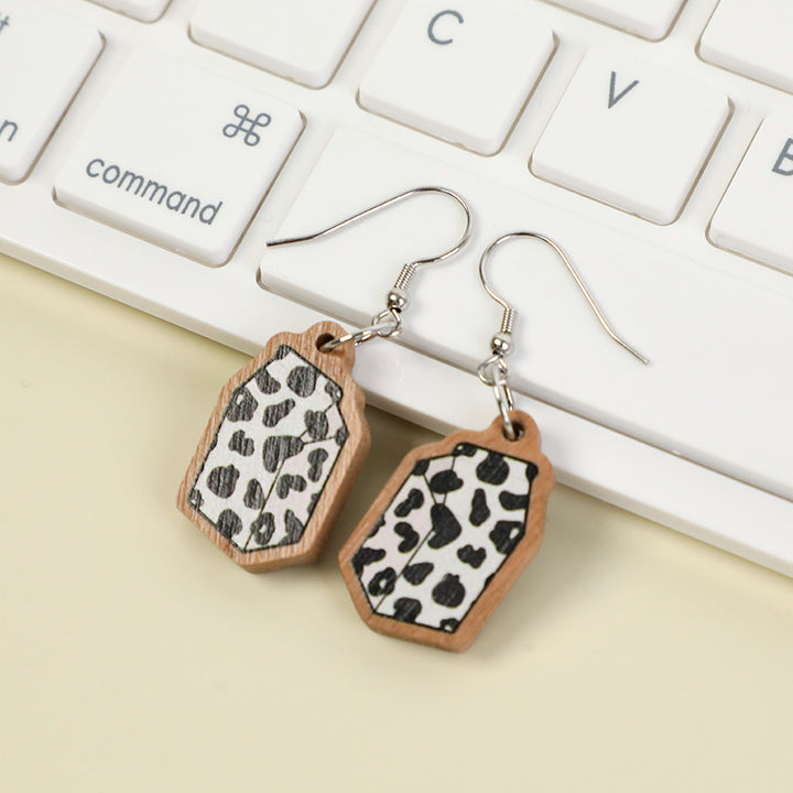 Custom Wooden Earrings Ear Stud