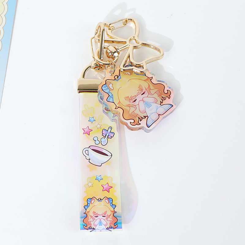 Custom Rainbow Acrylic Holographic PVC Lanyard Keychains - VOGRACE