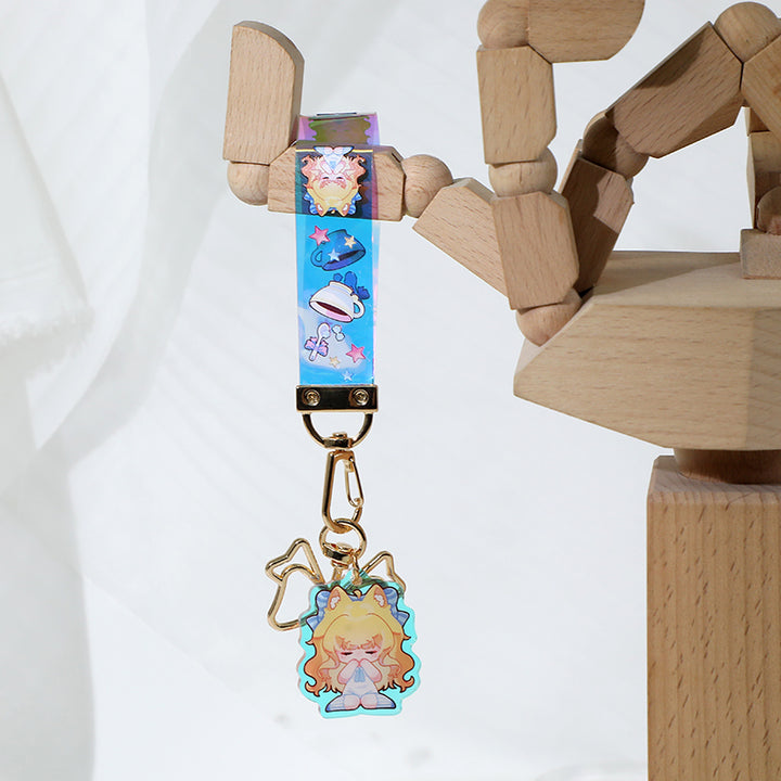 Custom Rainbow Acrylic Holographic PVC Lanyard Keychains - VOGRACE