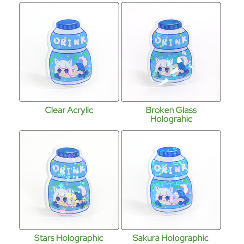 Custom Glitter Epoxy Holographic Keychains - VOGRACE