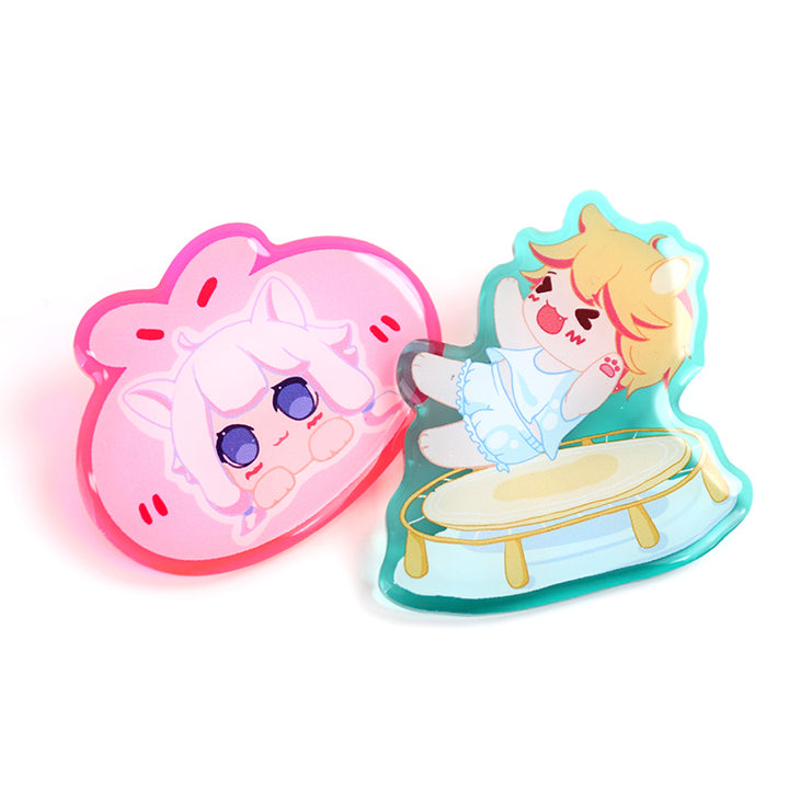 Custom Colored Glitter Epoxy Acrylic Pins - VOGRACE