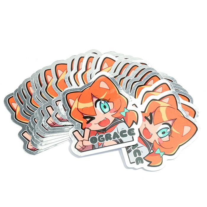 Custom Brushed Silver Stickers - VOGRACE