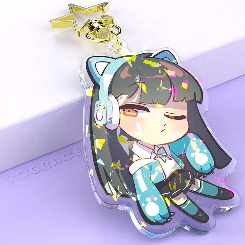 Custom Glitter Epoxy Holographic Keychains - VOGRACE