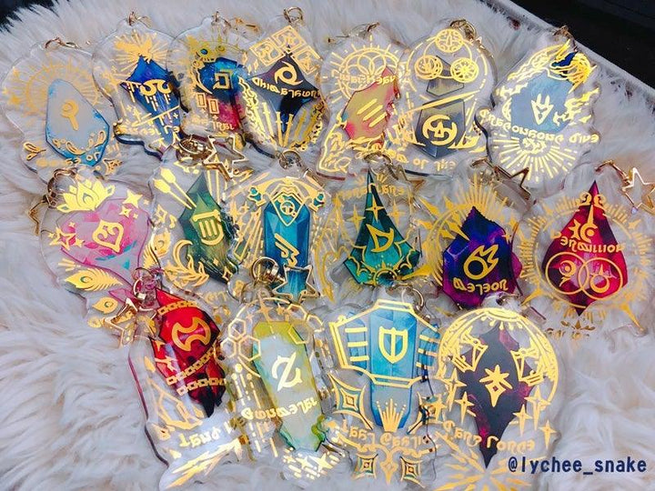 Custom Hot Stamping Glitter Epoxy Acrylic Keychains - VOGRACE