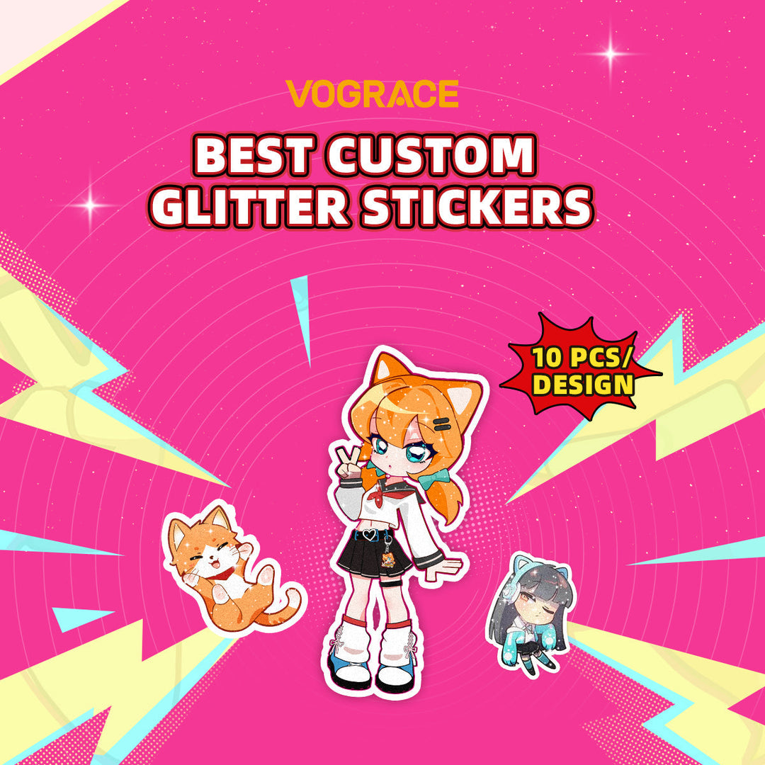 Custom Glitter Stickers: Create Dazzling Designs with Vograce's Premium Service - VOGRACE