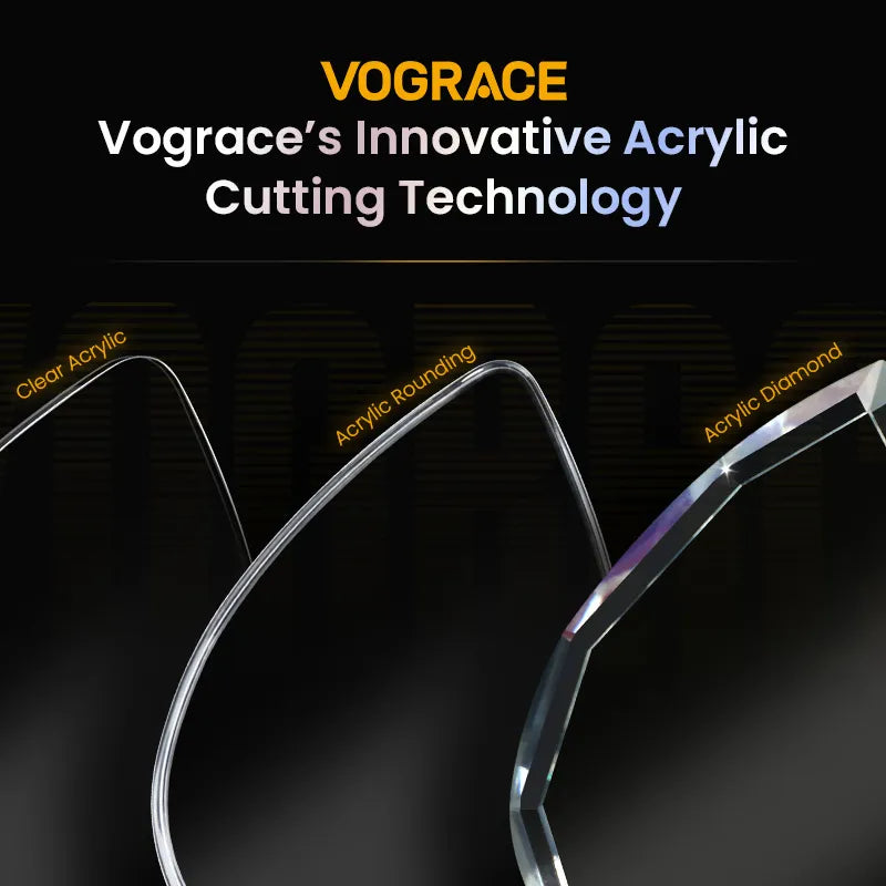 Vograce's Innovative Acrylic Cutting Technology. Upgrade Your Acrylic Keychains with Diamond & Rounding Cutting