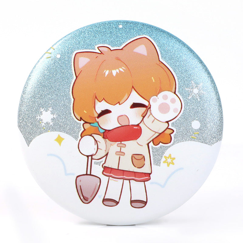 Botones de pines holográficos de purpurina 3D personalizados 