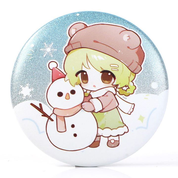 Botones de pines holográficos de purpurina 3D personalizados 