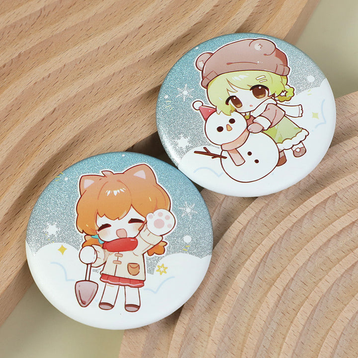 Botones de pines holográficos de purpurina 3D personalizados 