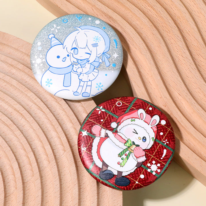 Botones de pines holográficos de purpurina 3D personalizados 