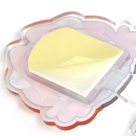 Individueller Acrylhaken mit selbstklebender Schaumstoffrückseite auf pastellfarbener dekorativer Basis