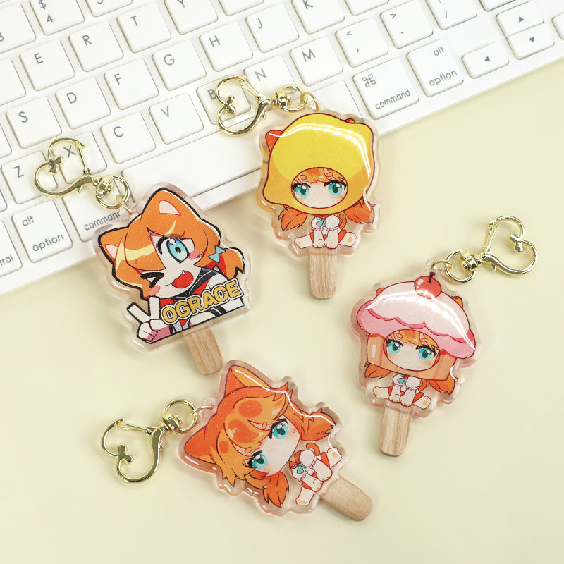 Individuell  Eis am Stiel Acryl Schlüsselanhänger